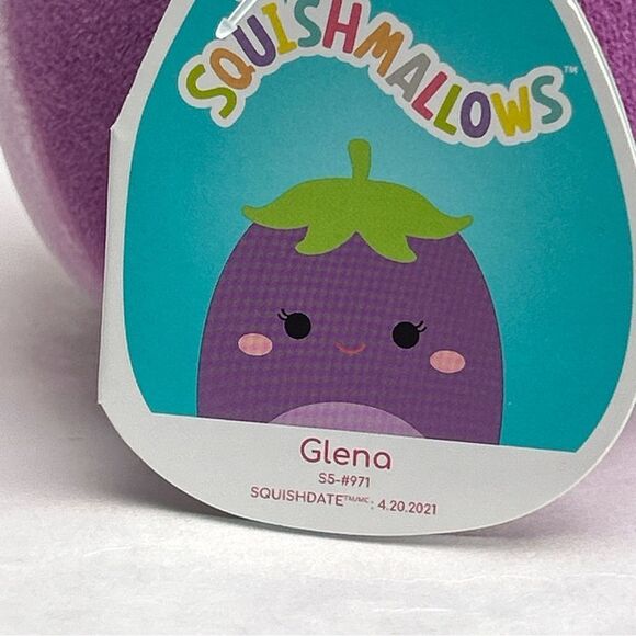 NWT Squishmallows 5” Glena Eggplant Soft Purple Plush Vegetable - Picture 5 of 5